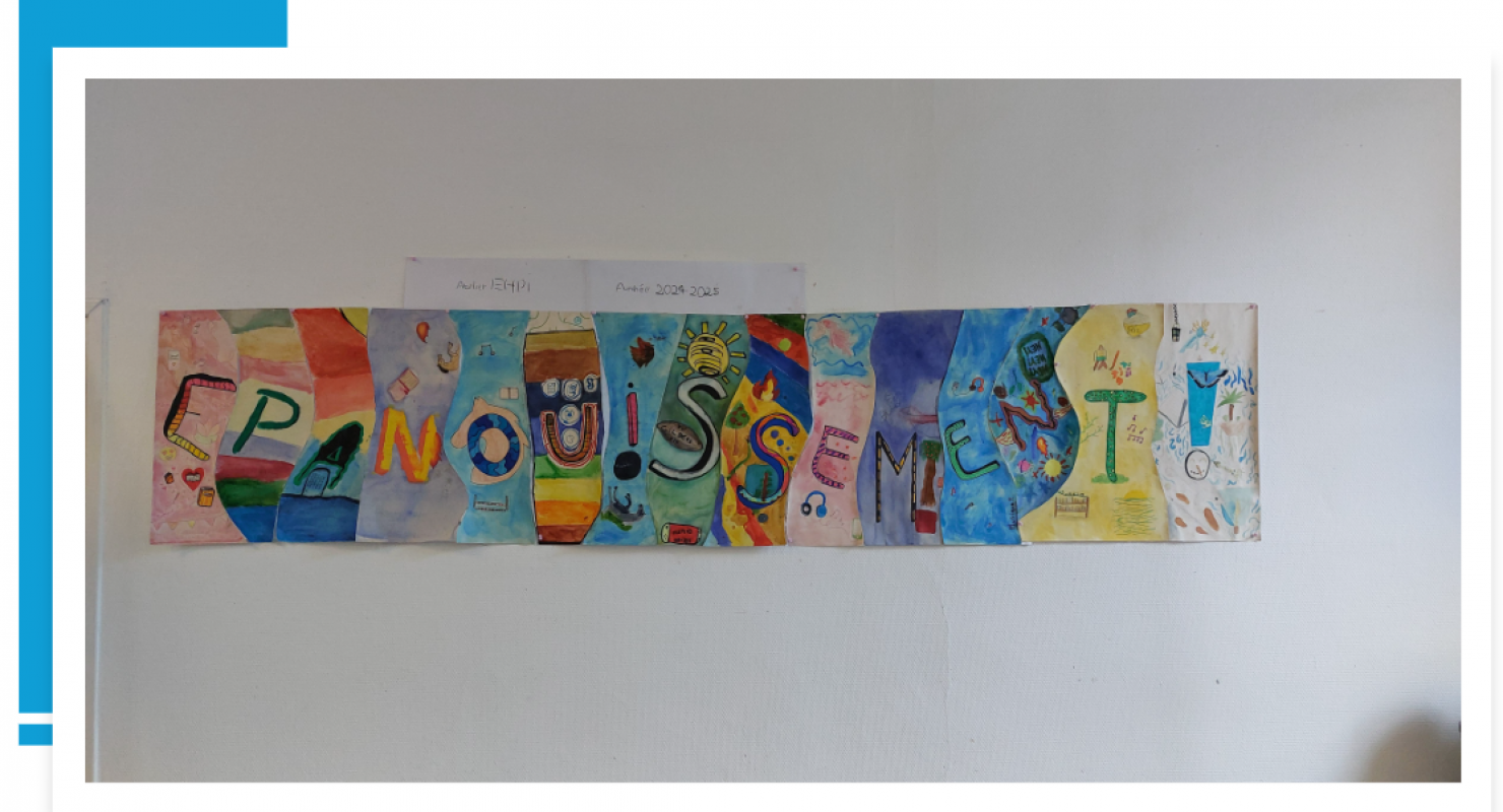 Une fresque sur le thème de l’épanouissement réalisée par les élèves de l’atelier EHPI